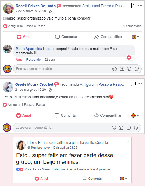 comentários dos clientes
